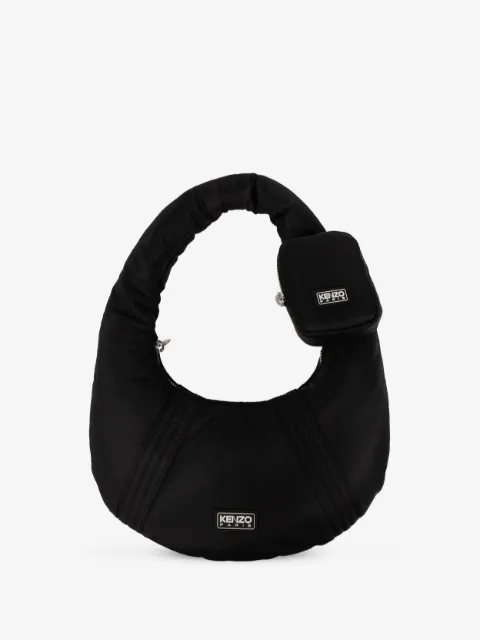 Kenzo logo-appliqué ribbed-detail shoulder bag