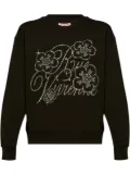 Kenzo rhinestone-logo crew-neck sweatshirt - Black
