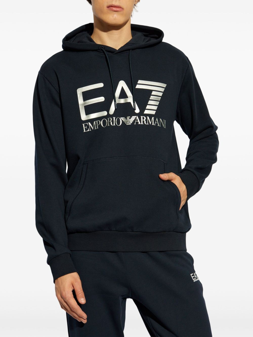 Ea7 Emporio Armani Hoodie met logoprint Blauw