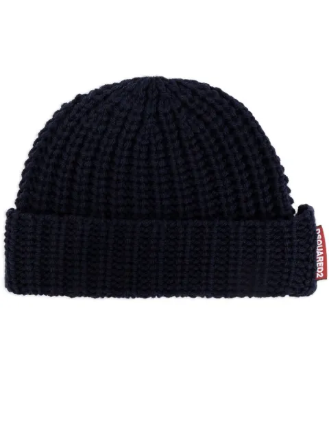 DSQUARED2 bonnet en laine à étiquette logo
