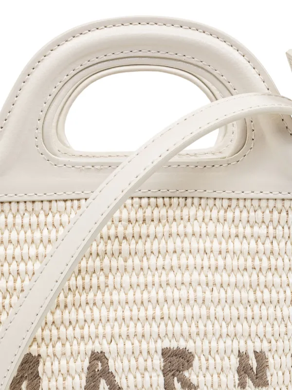 Marni Micro Tropicalia logo-embroidered Tote Bag | White