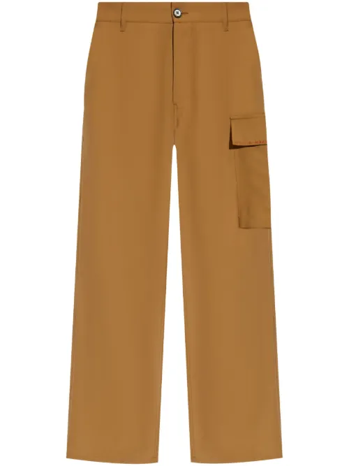 Pantalon cargo à logo brodé - Marni - Modalova