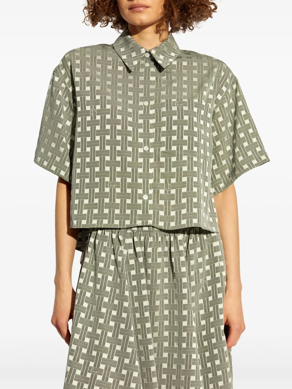Kenzo Blouse met geometrische print Grijs