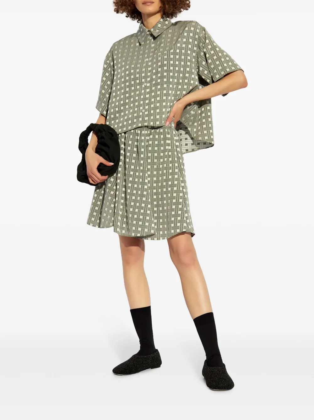 Kenzo Blouse met geometrische print - Grijs