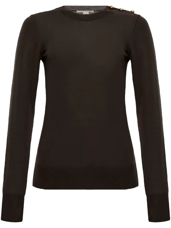 Stella McCartney Fine-knit Wool Jumper in Brown