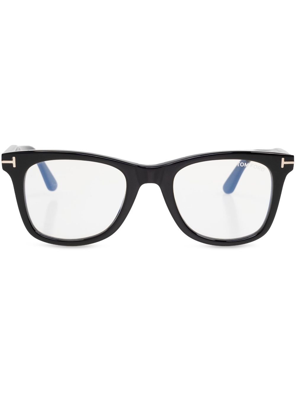 Tom Ford Square-frame Clip-on Glasses In 黑色