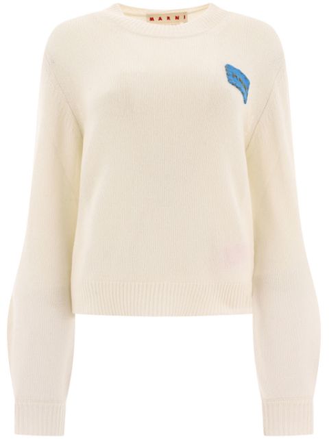 Marni logo-applique cashmere jumper Women