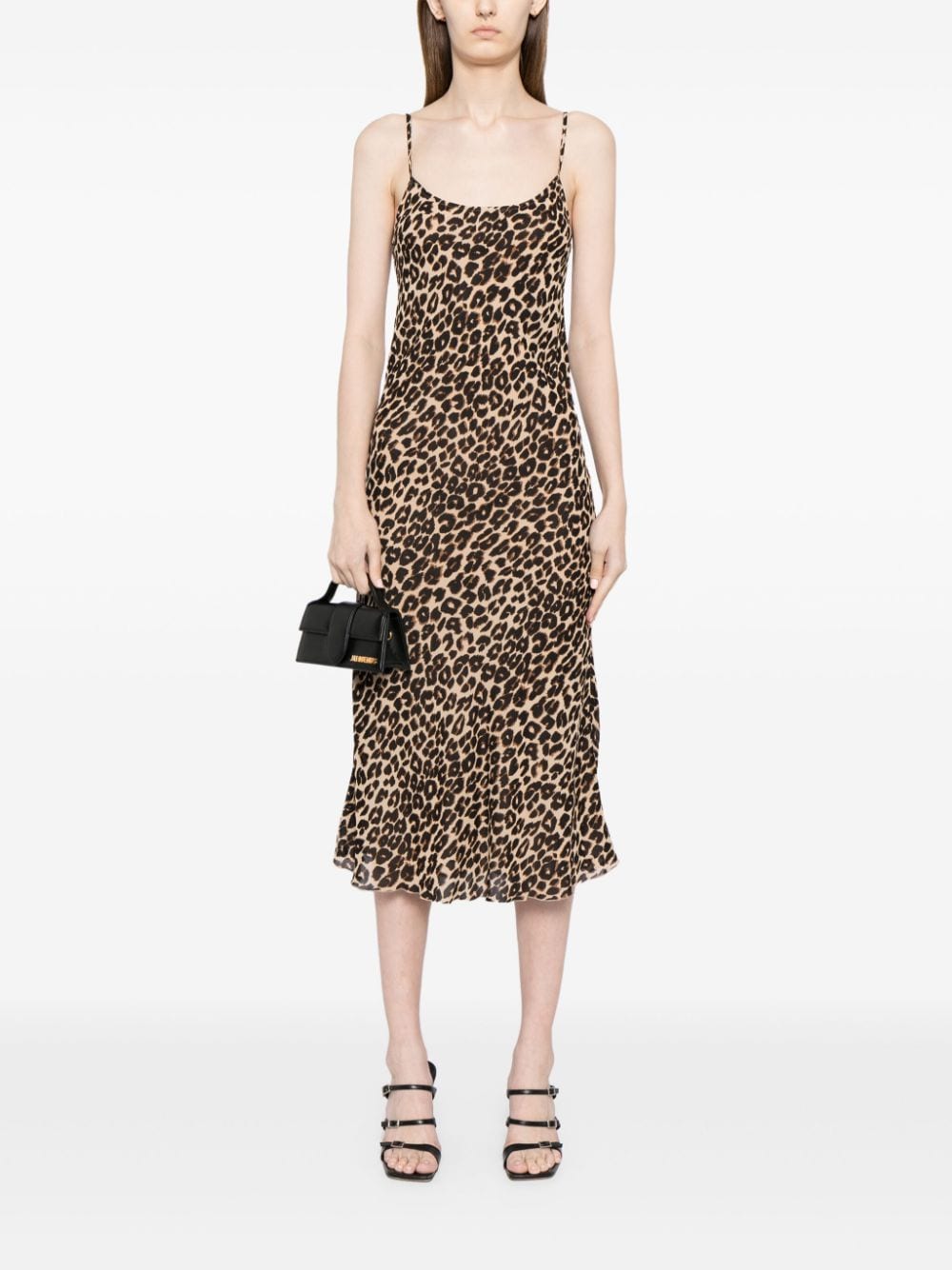 Reformation Emerick midi-jurk met luipaardprint - Bruin