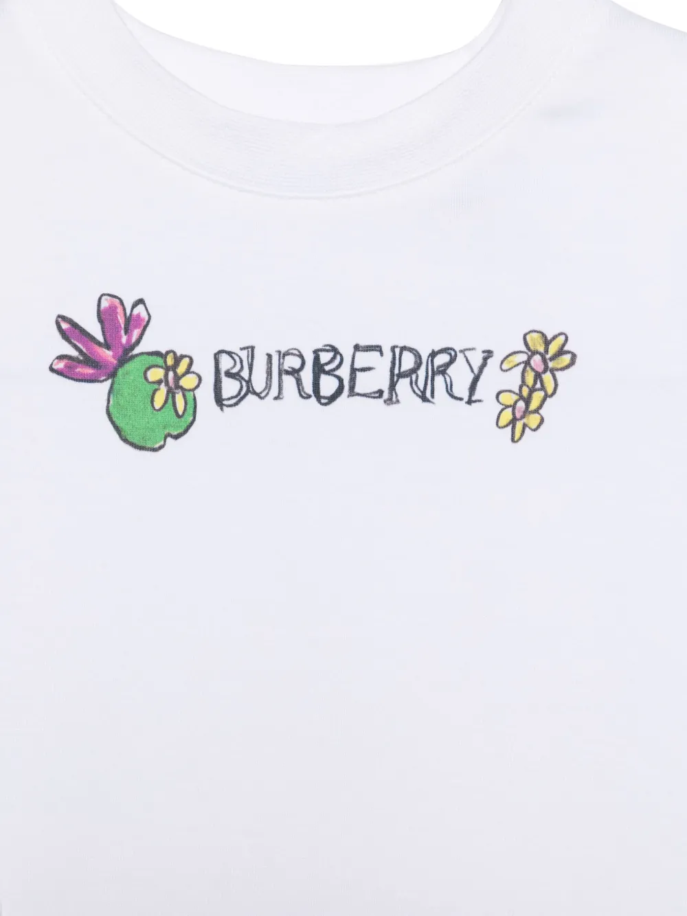 Burberry Kids T-shirt met logoprint Wit