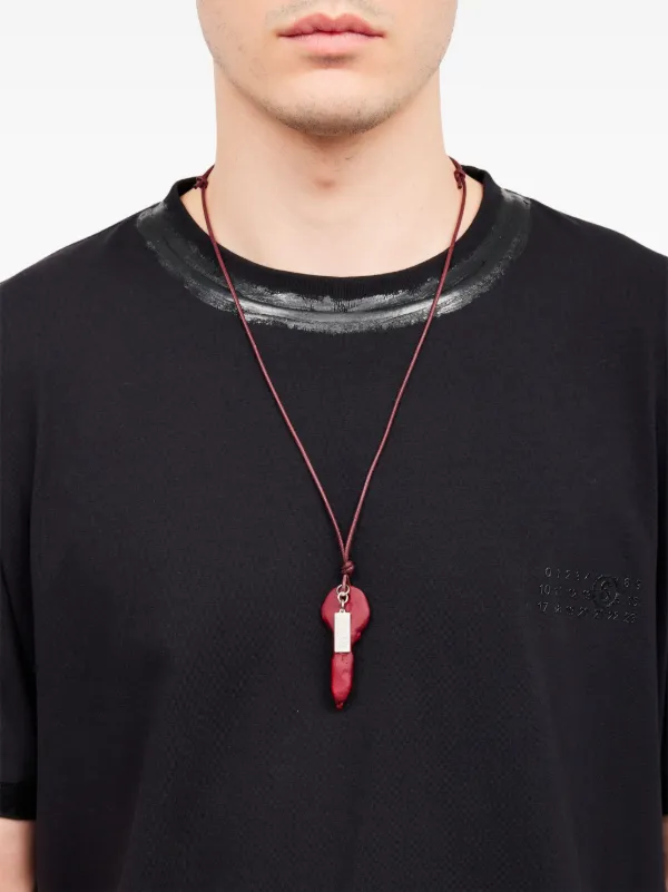 【送料&関税込】MM6 Maison Margiela Key Pendant Necklace MM6 Maison Margiela Candle Waxed key-pendant Necklace | Red