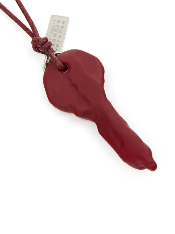 MM6 Maison Margiela Candle Waxed key-pendant Necklace | Red