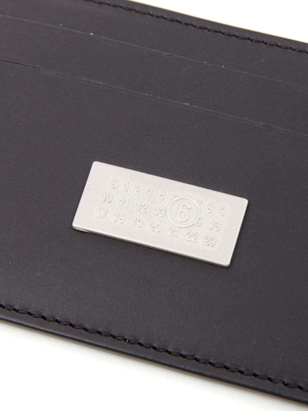 Shop Mm6 Maison Margiela Numbers-motif Leather Card Holder In Black