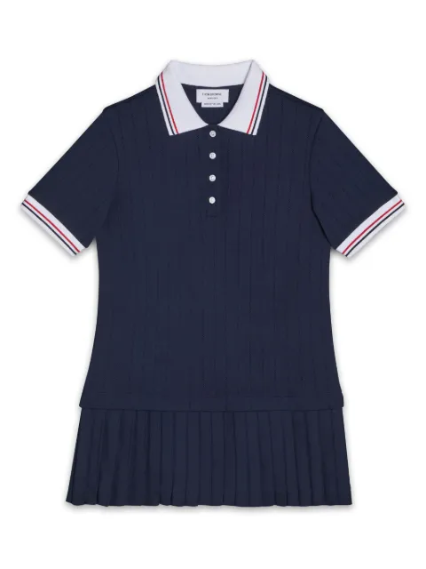 Thom Browne Kids pleated polo dress