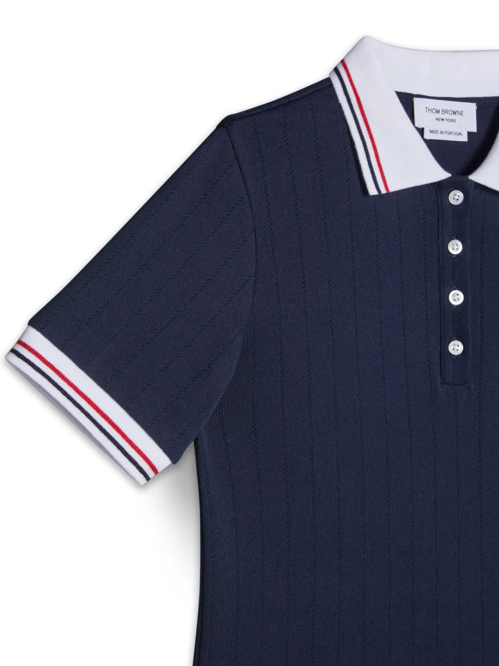 Thom Browne Kids Geplooide polojurk Blauw