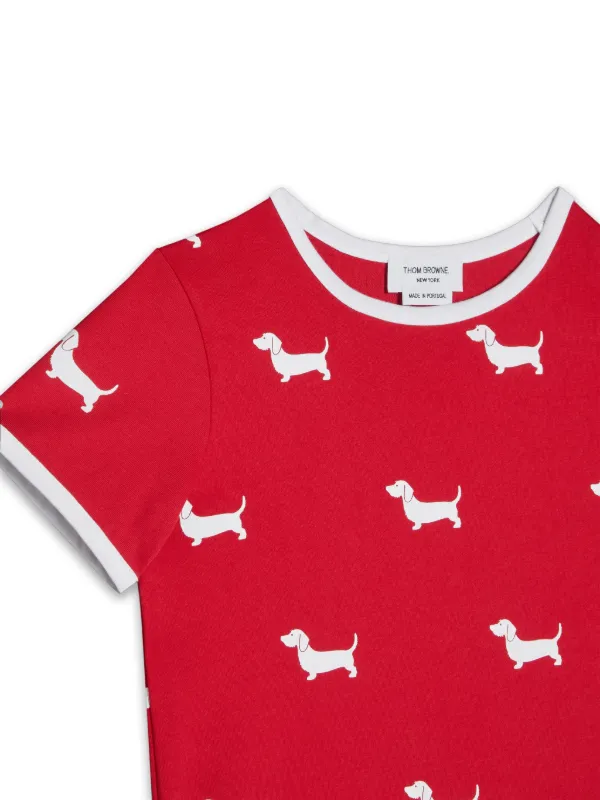 Thom Browne Kids Hector Jersey T-shirt | Red | FARFETCH