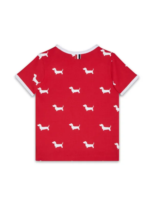 Thom Browne Kids Hector-print T-shirt | Red | FARFETCH