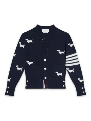 Thom Browne Kids バイカラー カーディガン | グレー | FARFETCH JP
