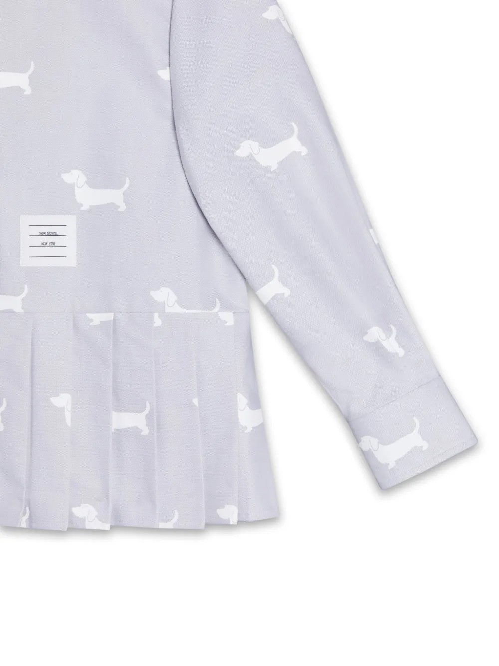 Thom Browne Kids Geplooid shirt met grafische print Grijs
