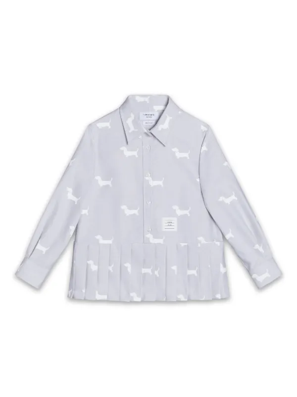 Thom Browne Kids グラフィック プリーツ シャツ | グレー | FARFETCH JP