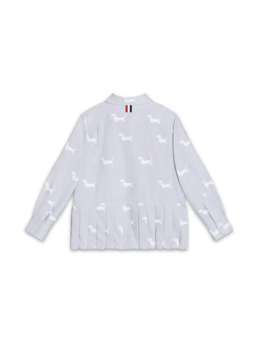 Thom Browne Kids graphic-print pleated shirt - Grijs