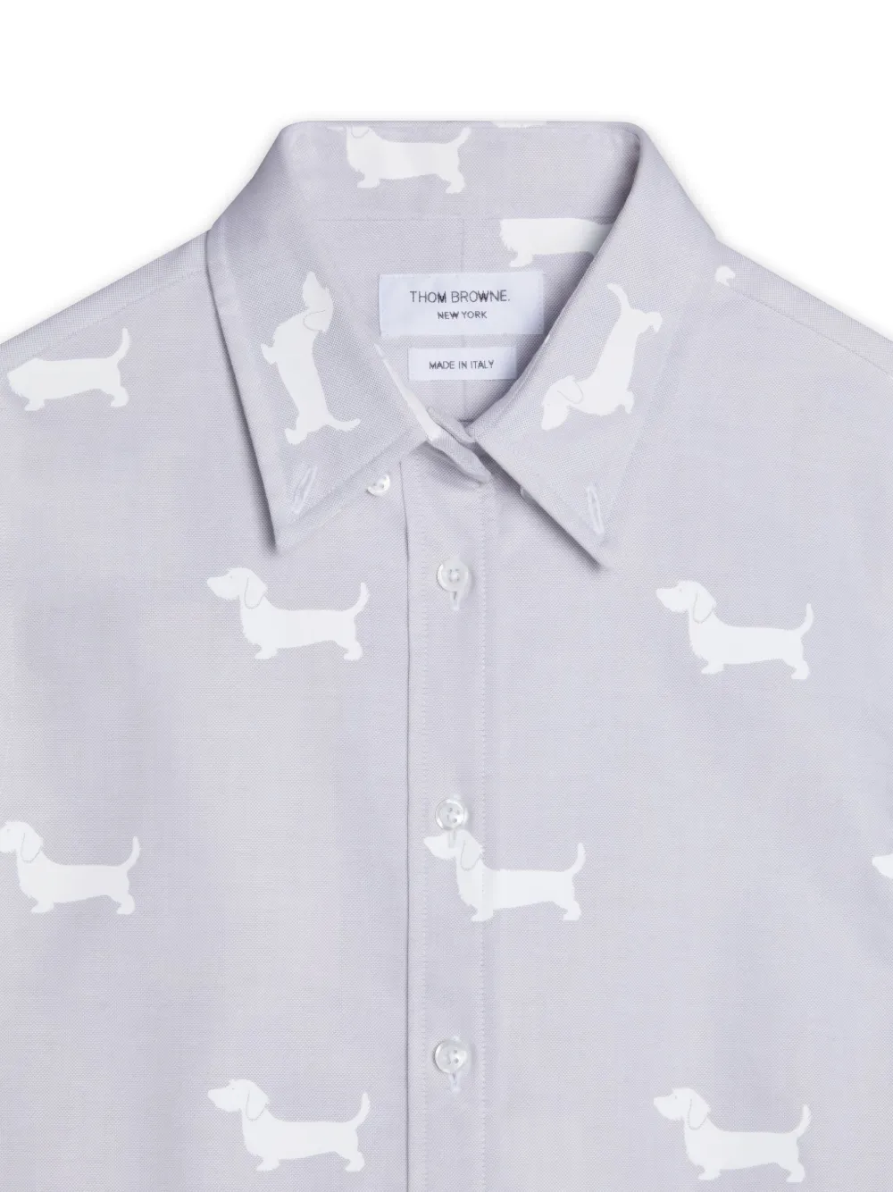 Thom Browne Kids Geplooid shirt met grafische print Grijs