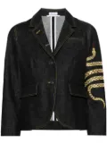 Thom Browne snake-motif denim blazer - Blue