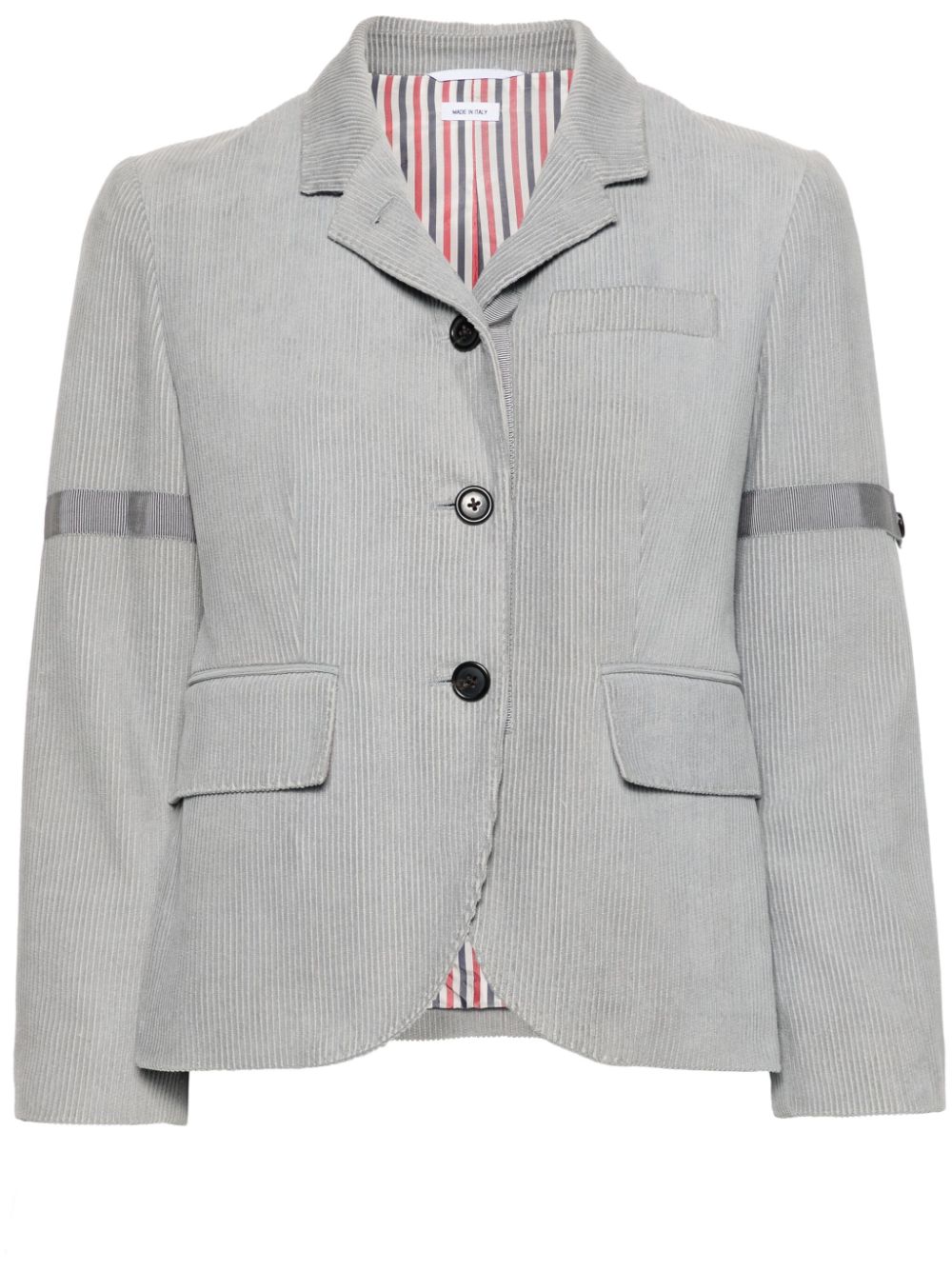 Thom Browne Ribfluwelen blazer met enkele rij knopen Grijs