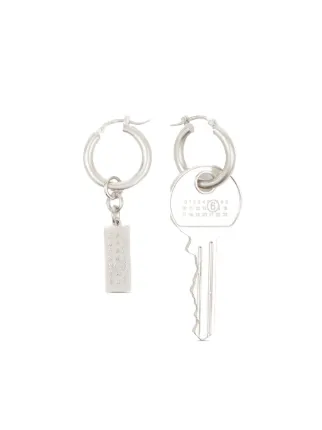 MM6 Maison Margiela Tag And Key フープピアス | シルバートーン