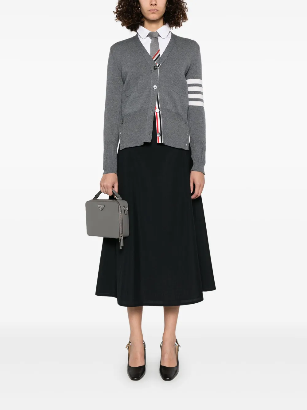 Thom Browne School rok met A-lijn - 001 BLACK