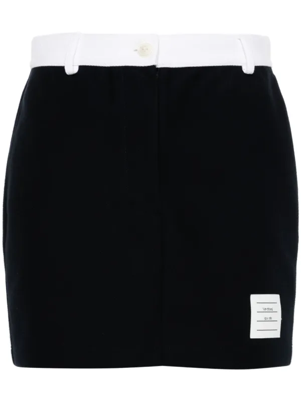 Thom Browne Logo-patch Mini Skirt in Blue