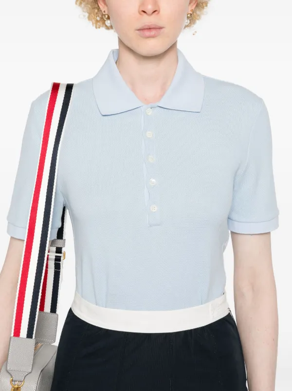 THOM BROWNE ストライプ ポロシャツ　美品 Thom Browne ストライプ ポロシャツ | ブルー | FARFETCH JP