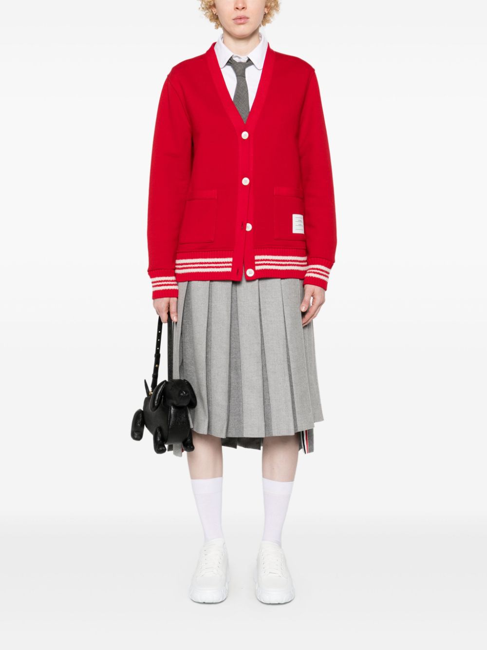 Thom Browne Vest met gestreepte afwerking - Rood