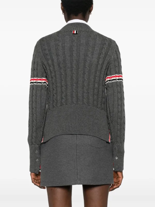 Thom Browne RWB ケーブルニット セーター | グレー | FARFETCH JP