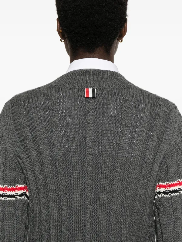 Thom Browne RWB ケーブルニット セーター | グレー | FARFETCH JP