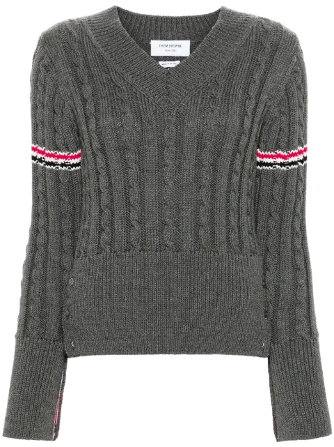 Thom Browne RWB-stripe cable-knit jumper