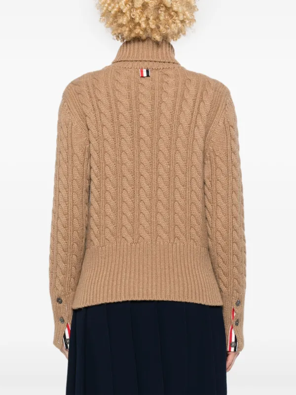thom browne ケーブルニットコート　キャメル thom browne ケーブルニットコートキャメル