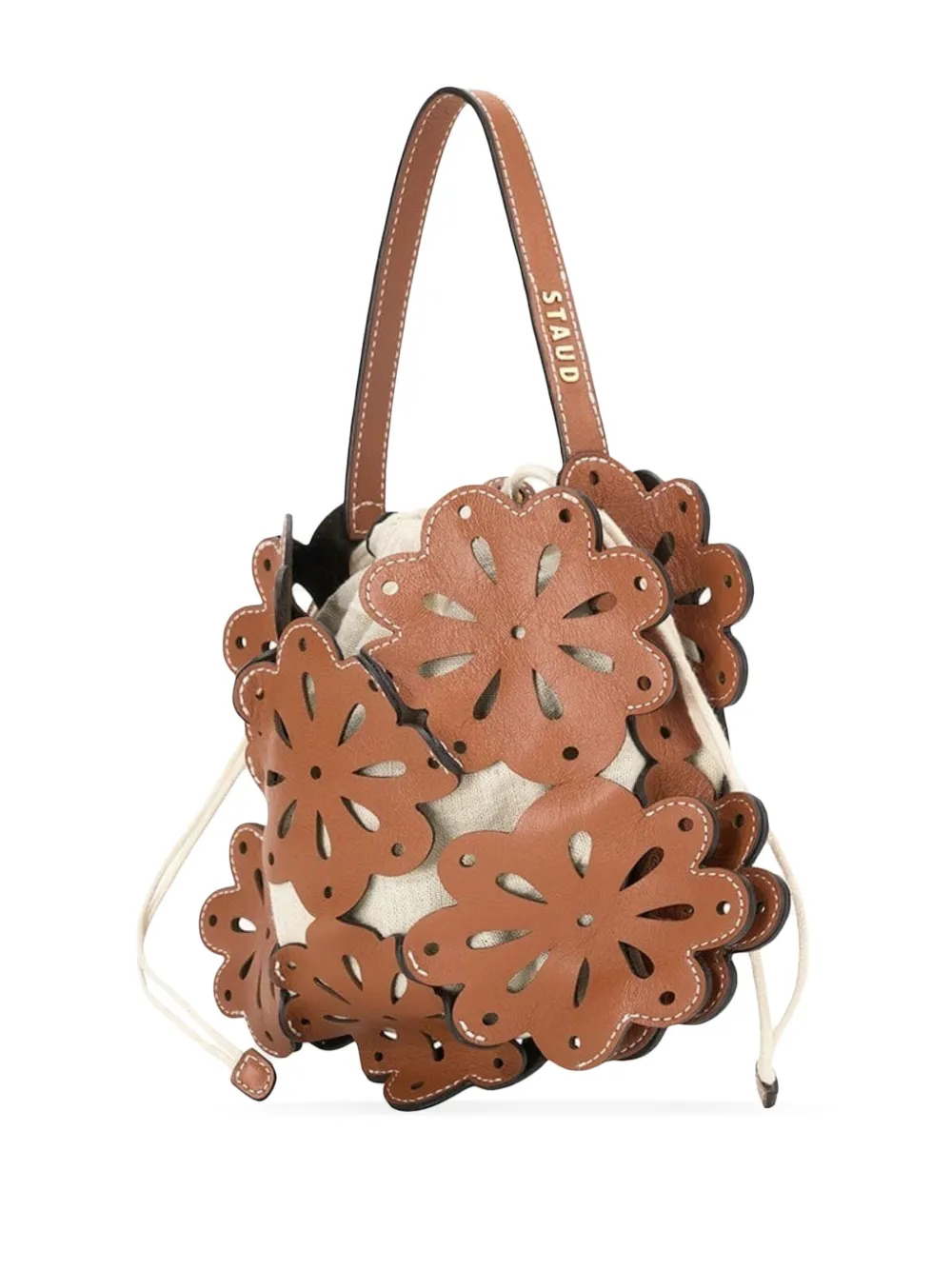 STAUD Flora basket tas - Wit
