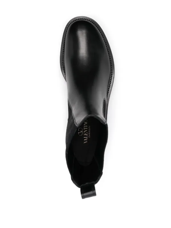 Valentino Garavani トワル イコノグラフ レザーブーツ | ブラック