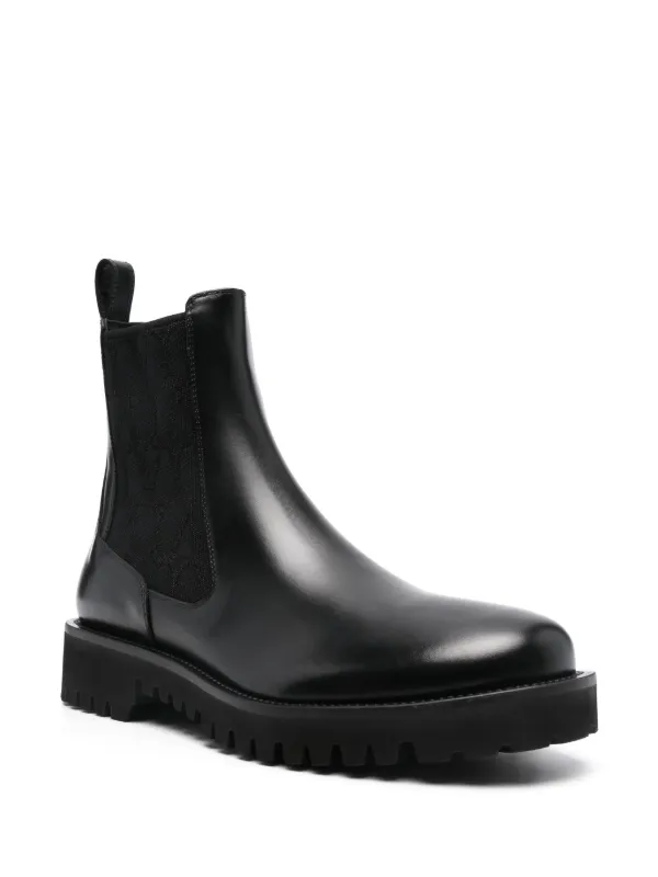 Valentino Garavani トワル イコノグラフ レザーブーツ | ブラック