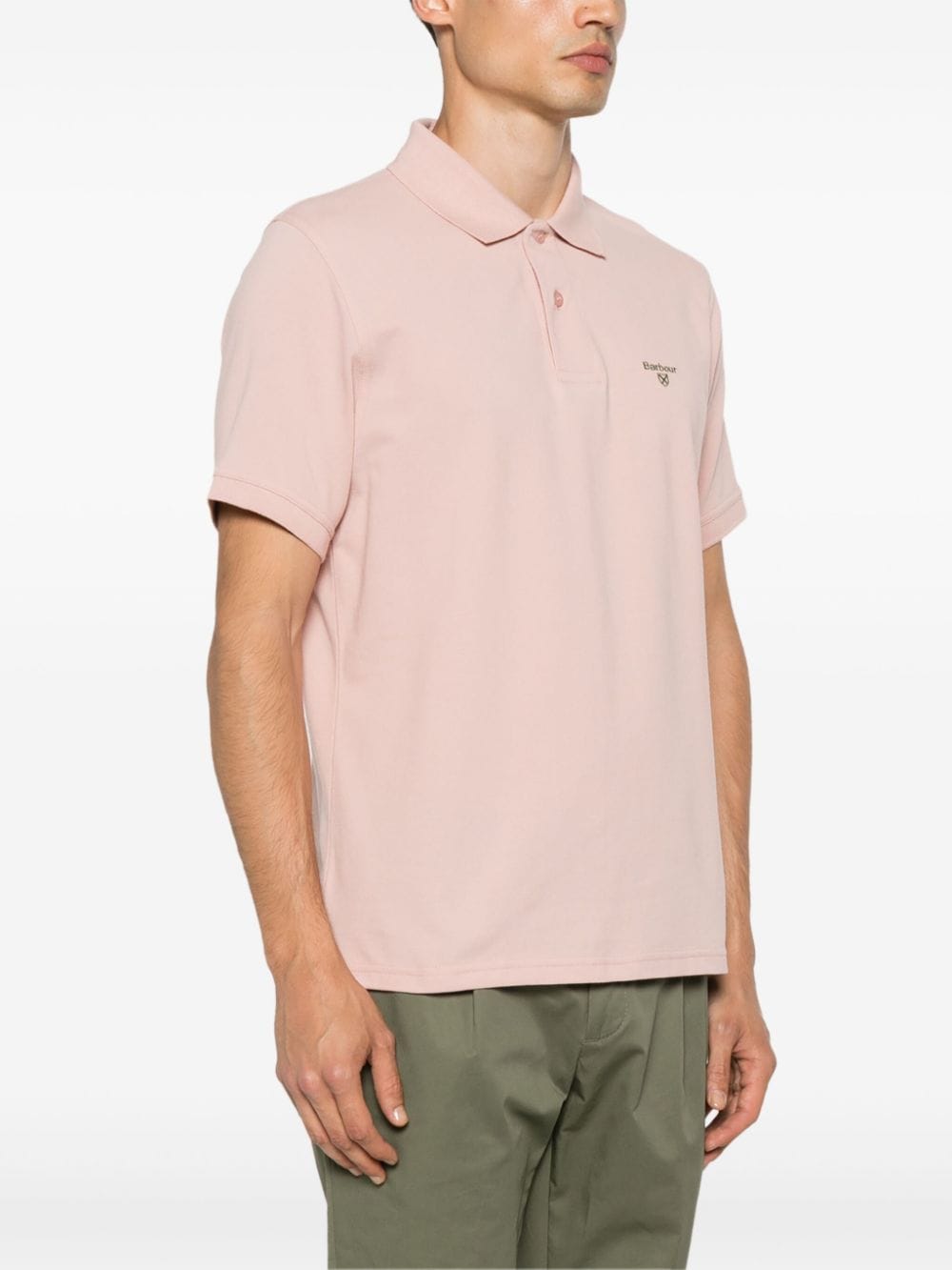 Shop Barbour Logo-embroidered Polo Shirt In Pink