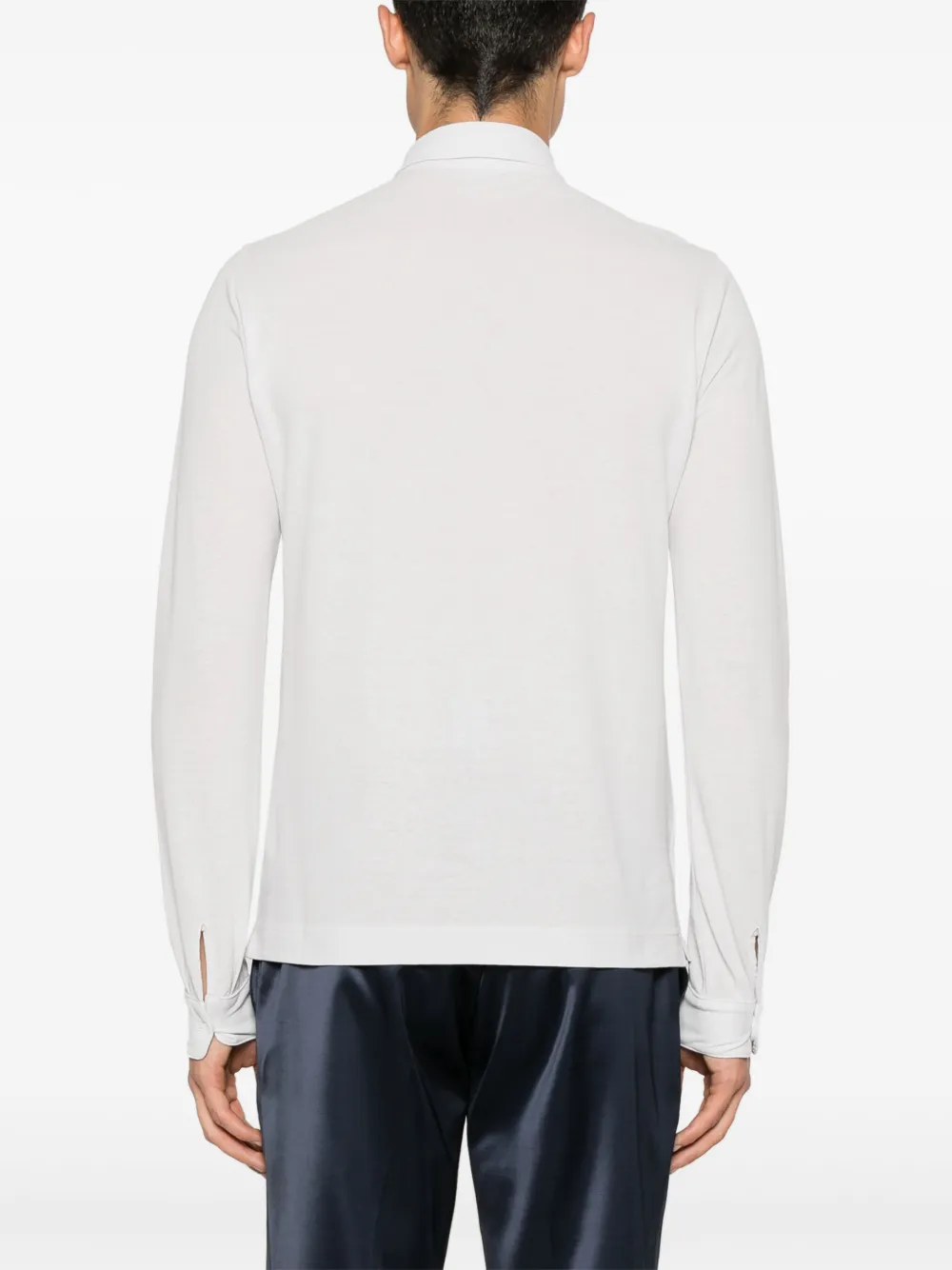 Zanone Poloshirt met lange mouwen Grijs