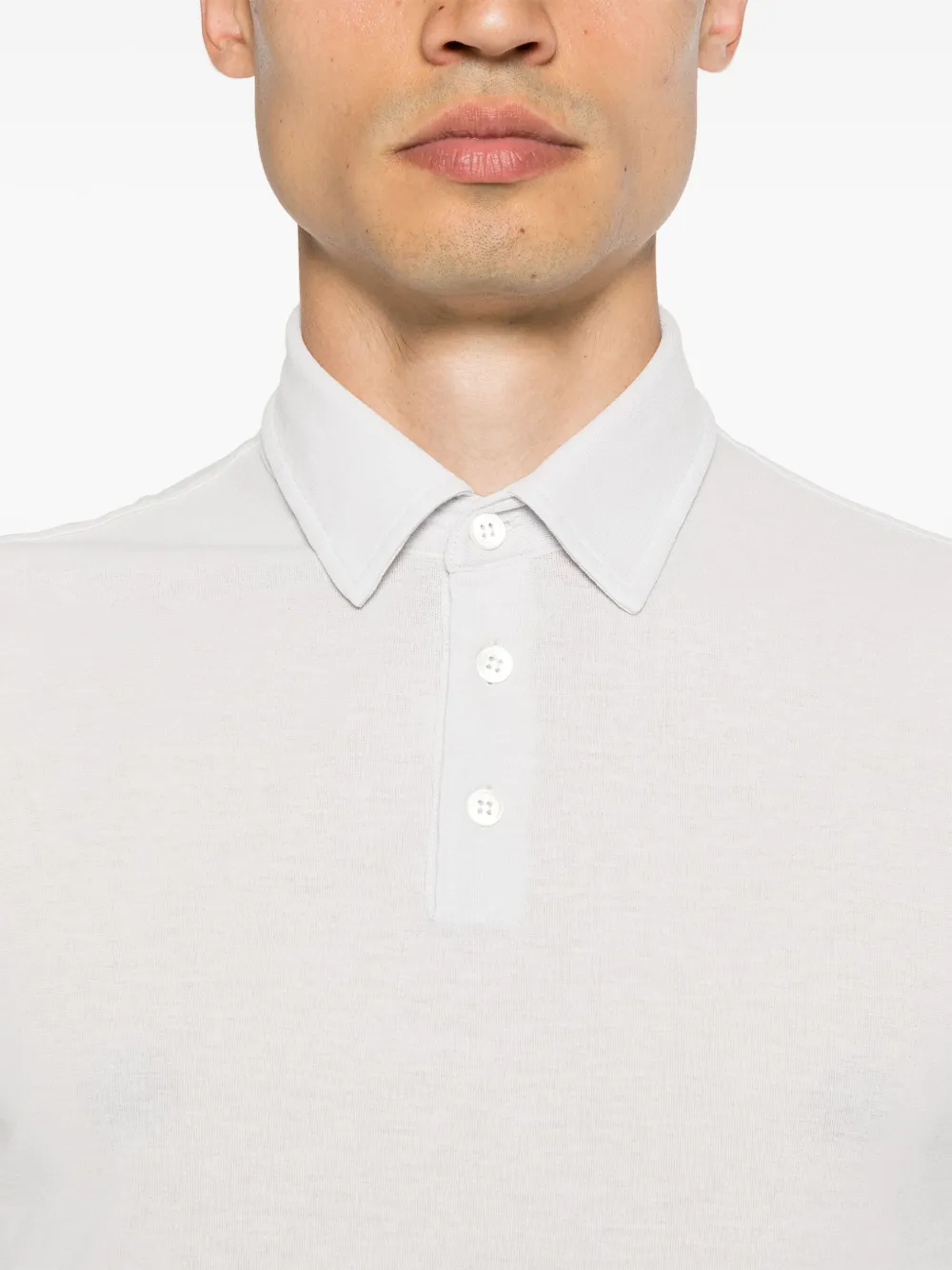Zanone Poloshirt met lange mouwen Grijs