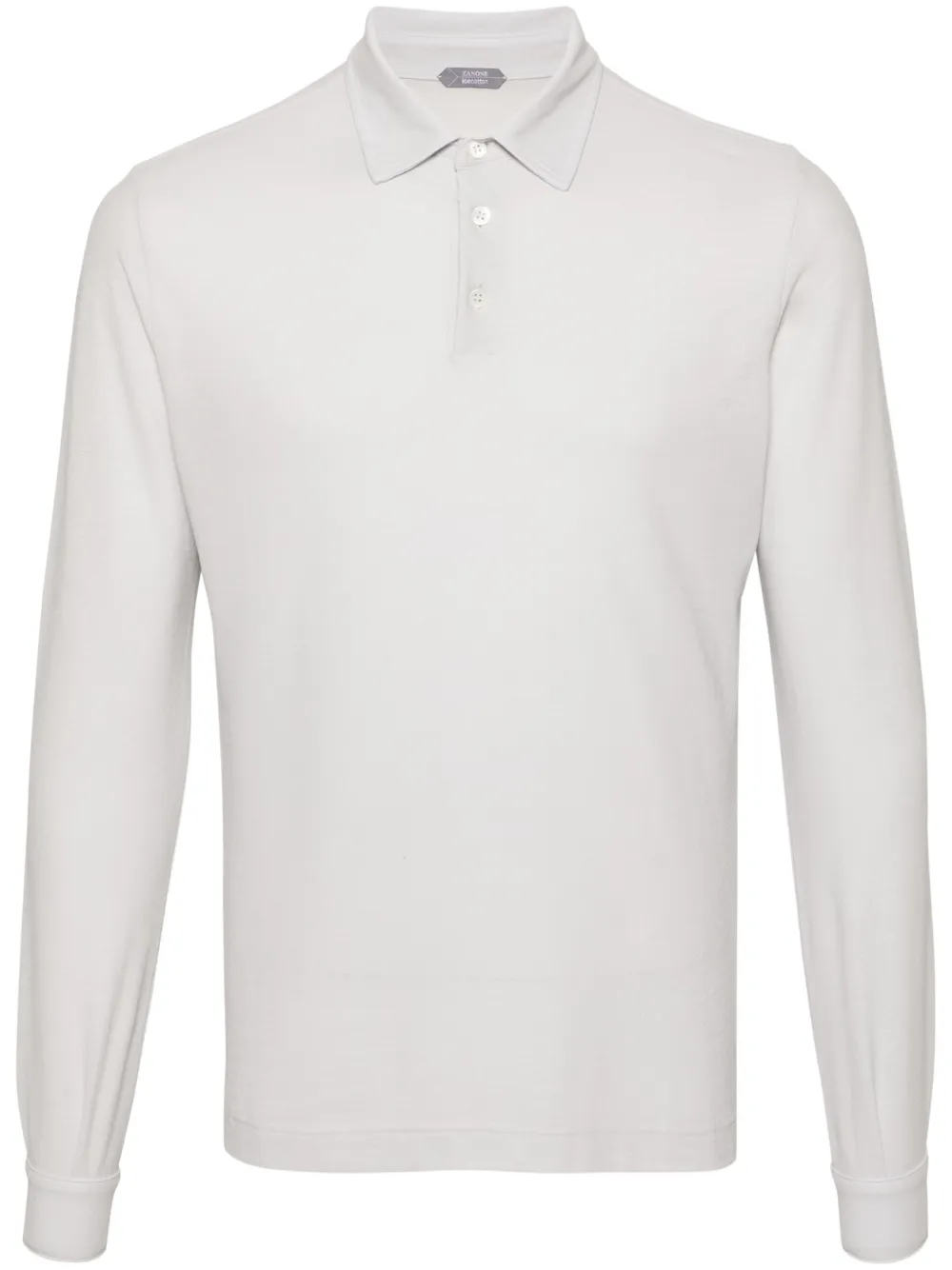 Zanone Poloshirt met lange mouwen Grijs