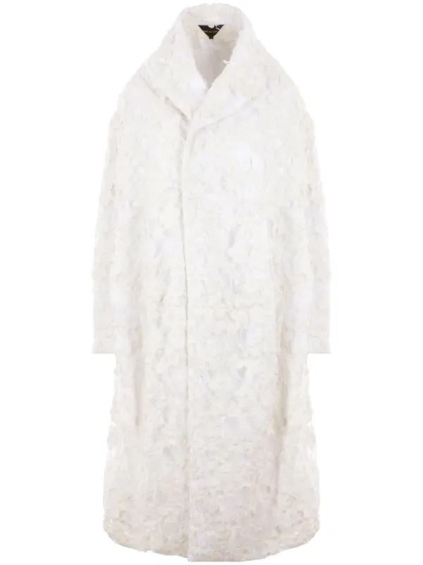 Comme Des Garçons ダメージ ロングコート | ホワイト | FARFETCH JP