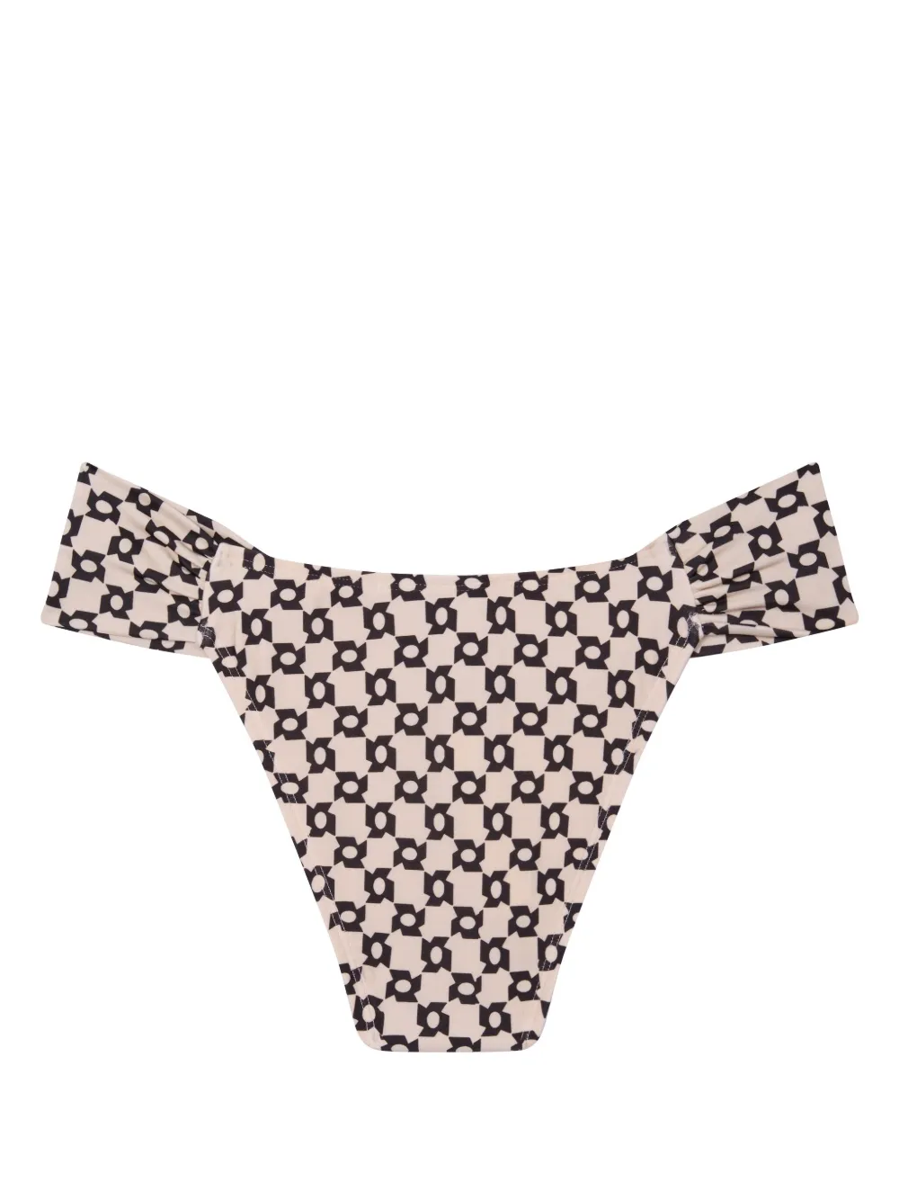 Lenny Niemeyer Gedrapeerde bikinislip met Simetria-print - Beige