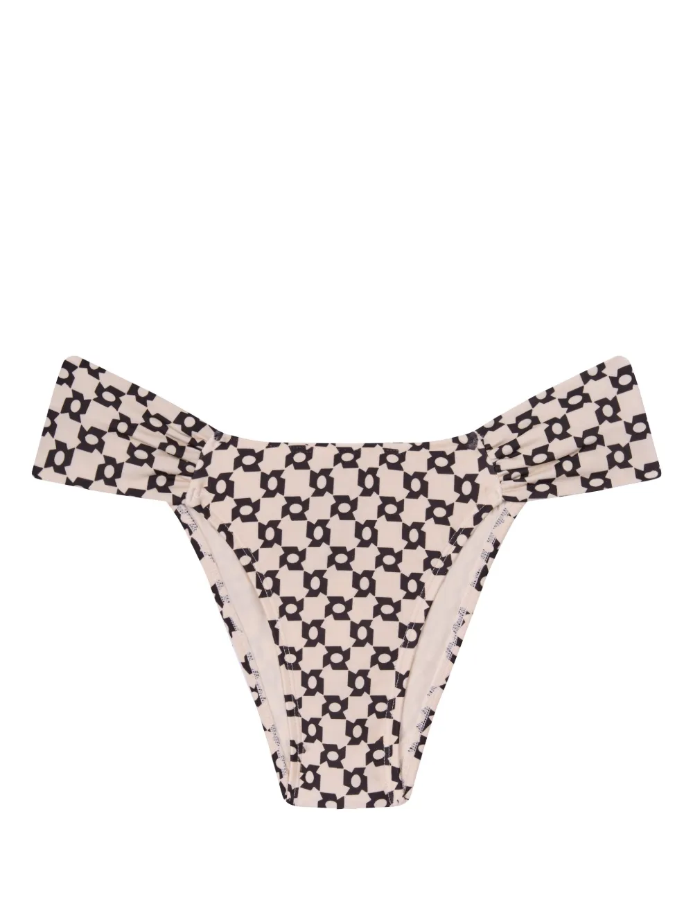 Simetria-print draped bikini bottom