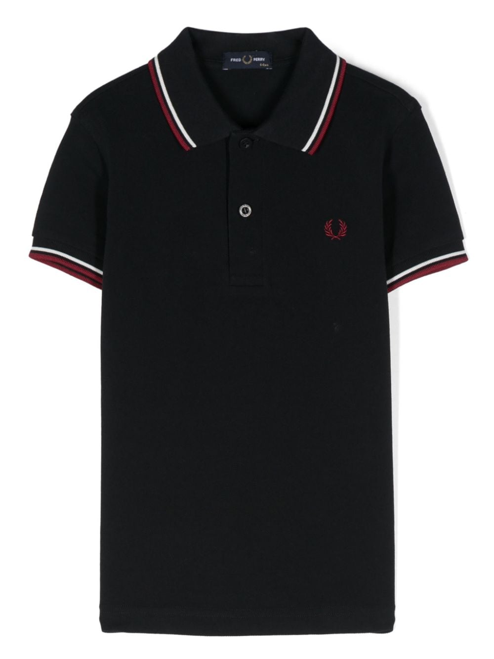 Fred Perry Kids' Slim Fit Twin Tipped Polo Navy White Red In Blue