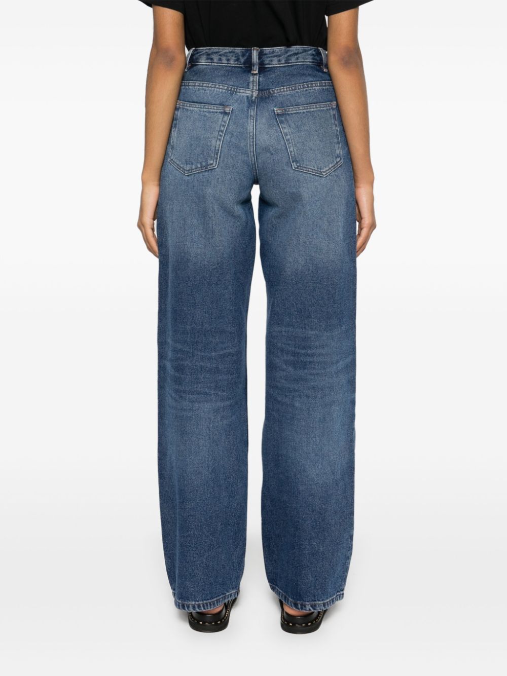 Shop Apc Elizabeth Mid-rise Straight-leg Jeans In Blue