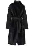 Yves Salomon double-sided lacon-lambskin coat - Black