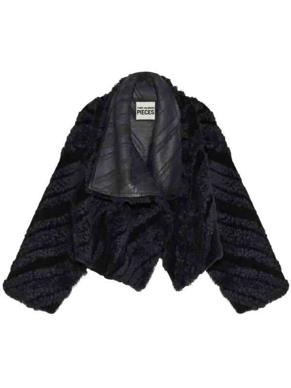 Yves Salomon Cropped Draped Jacket in Black